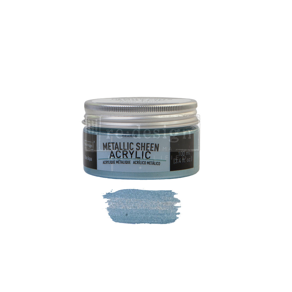 Acrylic Paint Metallic Sheen, Rare Aqua