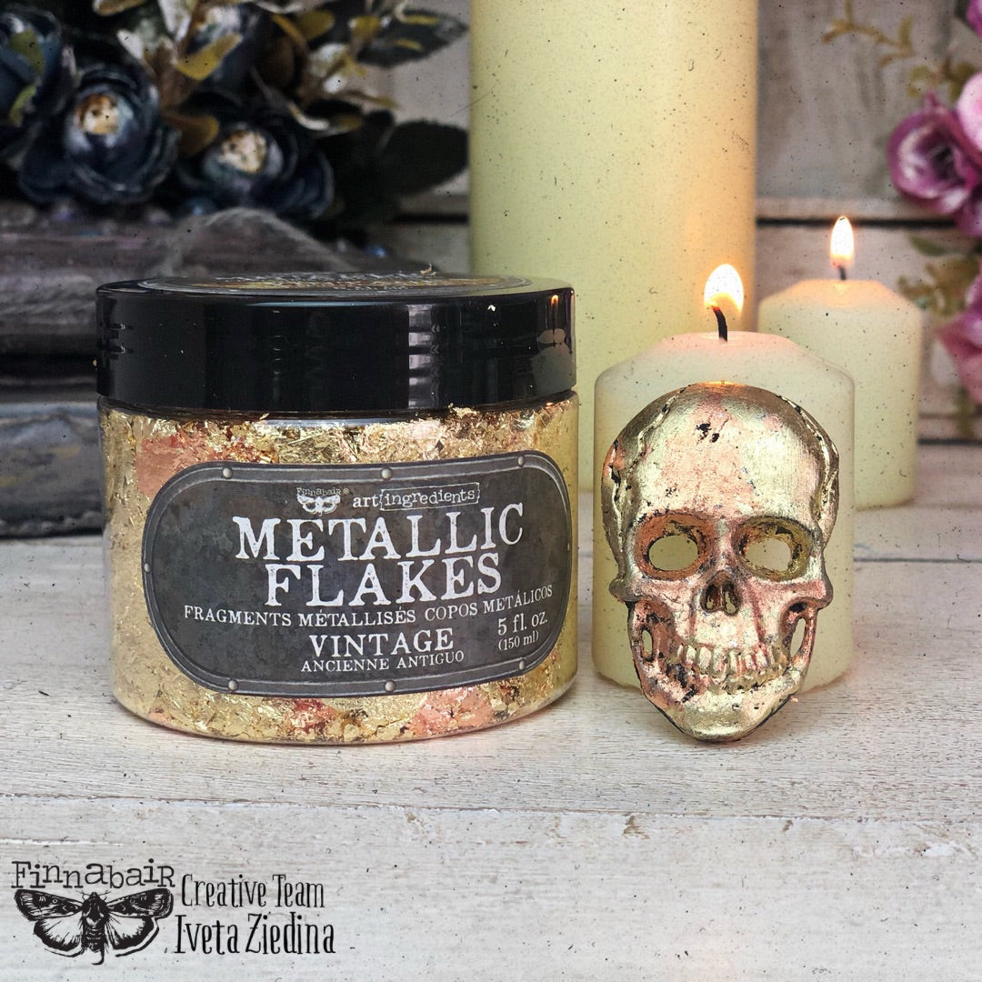 Fine Mica Flakes, Vintage in jar with candles, perfect for DIY décor and creative projects with premium paints and art tools.