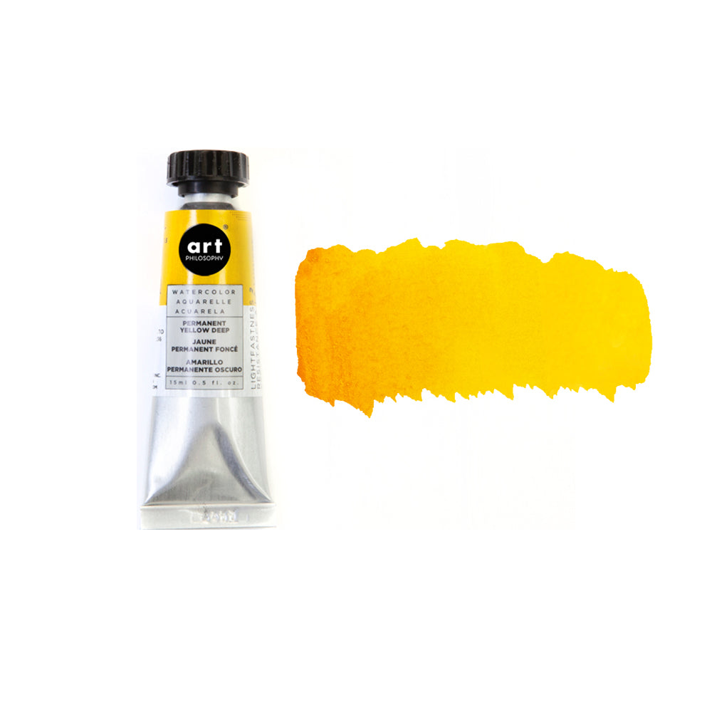 Art Philosophy Artist Grade Watercolors, 0.5 fl oz, vibrant yellow pigment for premium paints and creative projects.