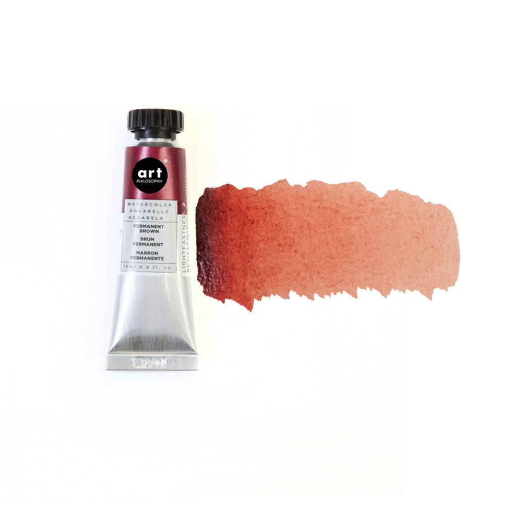 Art Philosophy Artist Grade Watercolors, 0.5 fl oz. tube with swatch, perfect for DIY décor and creative projects.