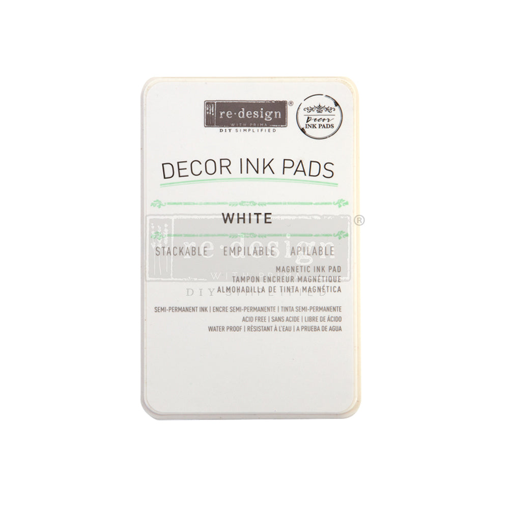 Decor Ink Pad, White for premium paints and DIY décor projects with versatile stamping applications.
