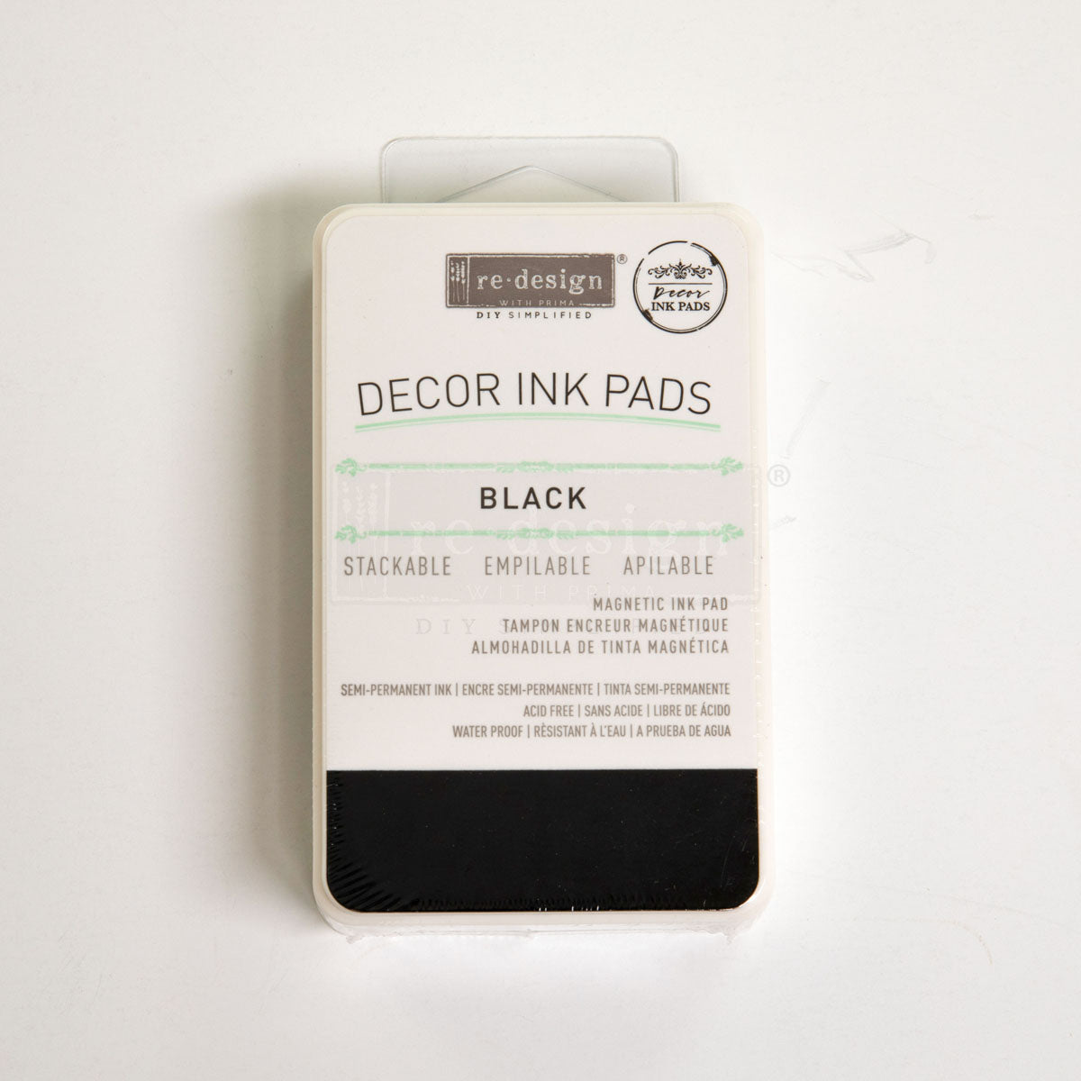 Decor Ink Pad, Black packaging showcasing premium paints for DIY décor and creative projects.