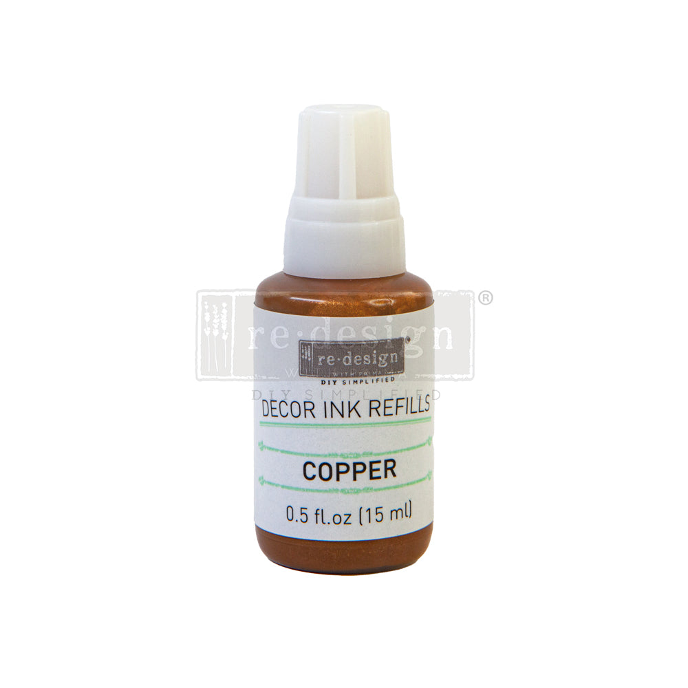 Decor Ink Refill, Copper for premium paints and DIY décor projects, perfect for artistic finishes and stencils.