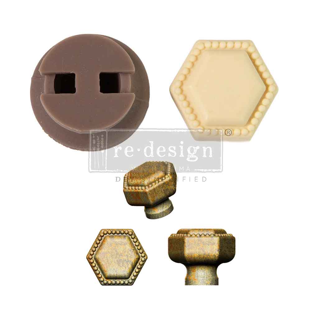 CeCe Knob Mould - Imperial Pearl, 1 knob, set includes hardware, for creating custom design accents.