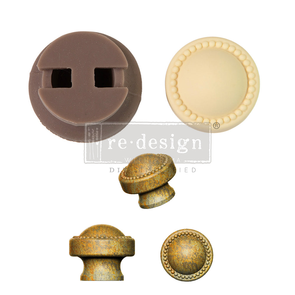 CeCe Knob Mould - Pearl Inlay, 1 knob, set includes hardware for creating custom DIY décor accents.
