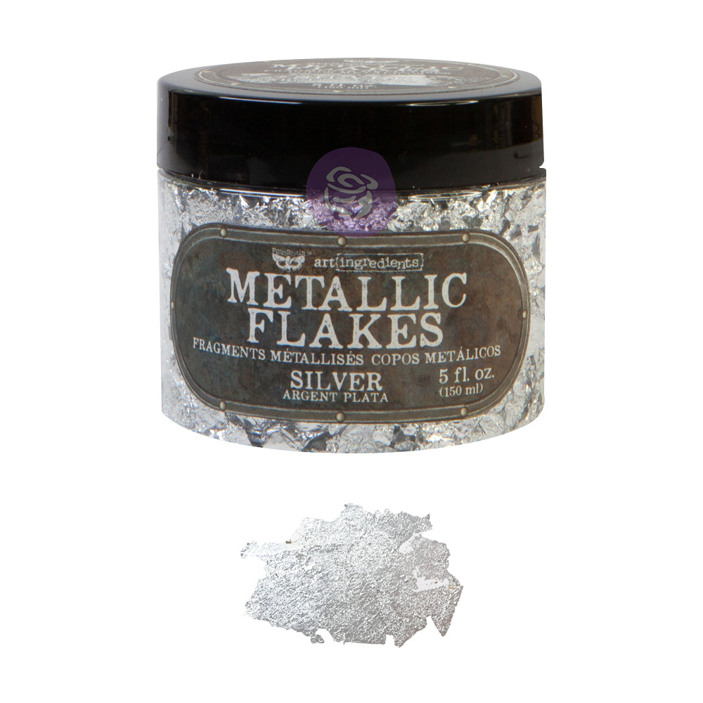 Fine Mica Flakes, Silver in a jar, perfect for premium paints and DIY décor projects to create artistic finishes.