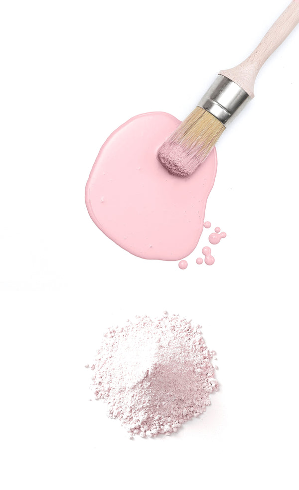 Millennial Pink paint swatch with brush, perfect for DIY décor and creative projects using premium paints and art tools.