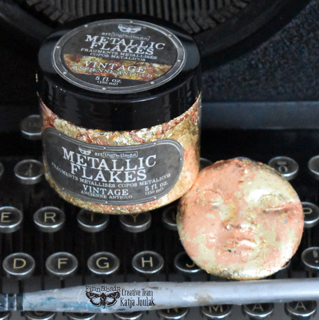 Fine Mica Flakes, Vintage in jar and cap; shiny metallic flakes for creative projects and DIY décor.