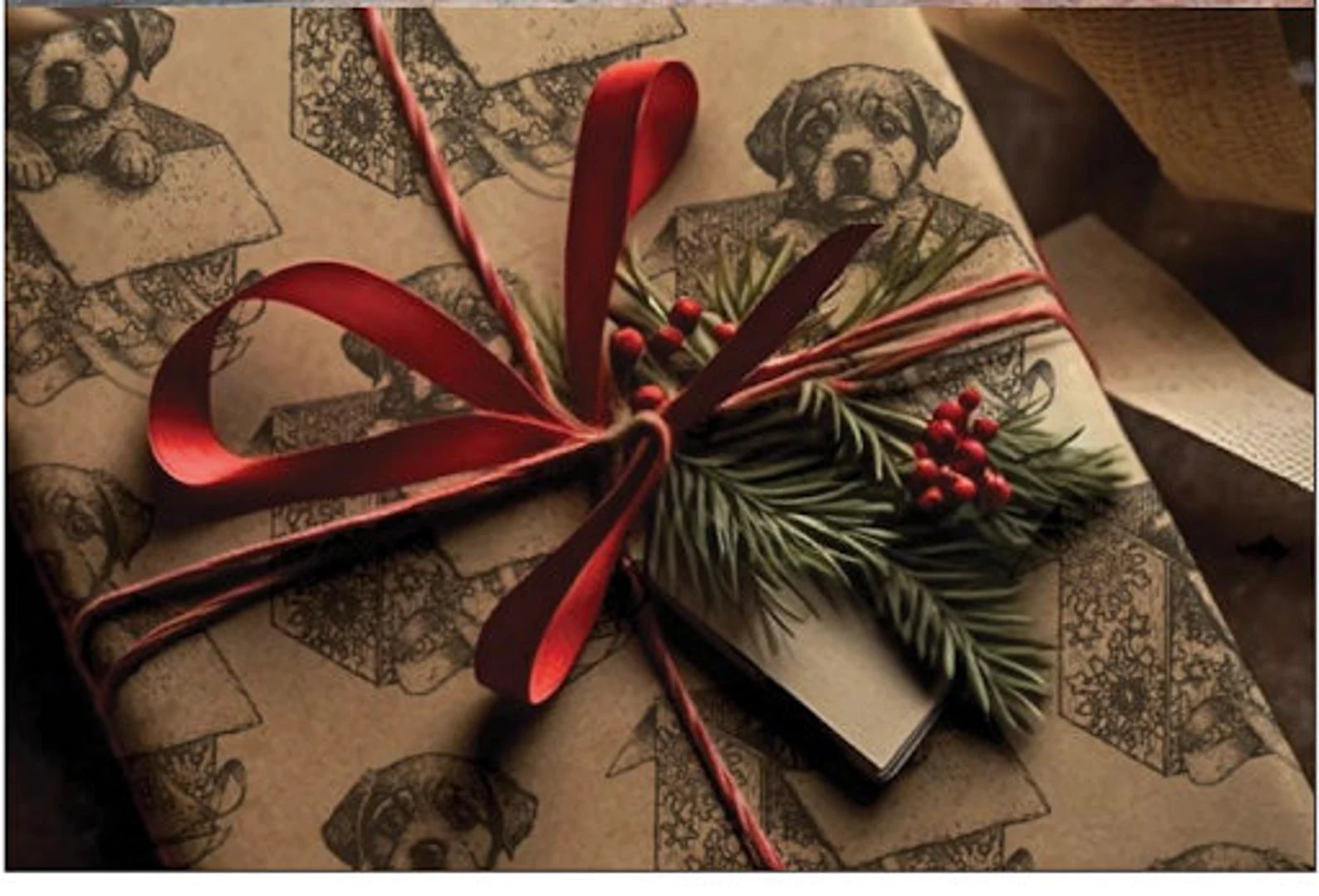 Christmas Pups 12x12 Decor Stamp